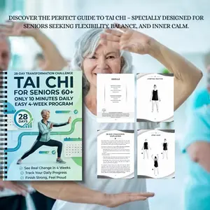 Senior & Beginner Tai Chi Practice Manual, Spiral Bound, Gradual Daily Exercises, Gentle Movements for Fitness, Training, Step-By-Step Guide
