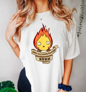Calcifer May all Your bacon Burn Howl's Moving Castle T-Shirt