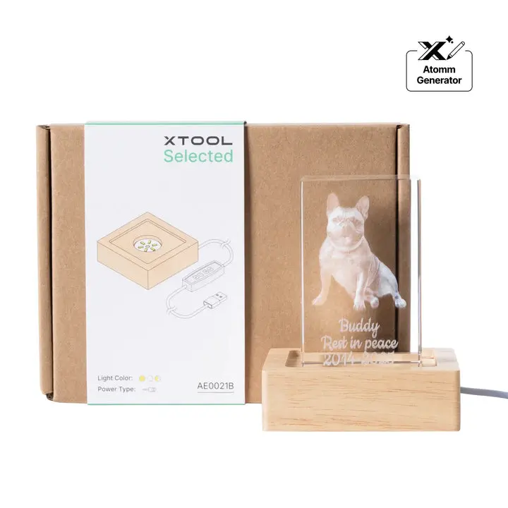 XTOOL selected Square Rubber Wood Base with Groove