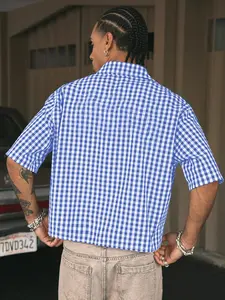 Men's Regular Checkered Vintage Short Sleeve Shirt, Casual Retro Gingham Shirt for Daily Wear, Fashion Men's Top for Summer