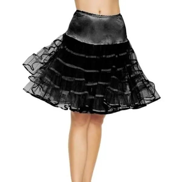 Women's Leg Avenue Petticoat Bottoms - Minimalist Plain Design, Basic Fit, 16 in Knee Length Costume Accessory, White, One Size, Fits Up to 38" Waist