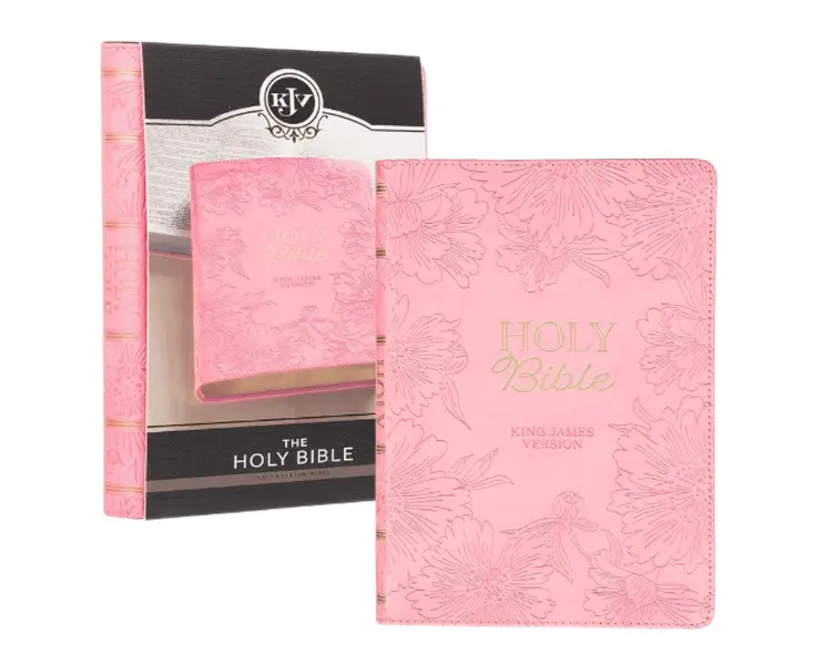 KJV Holy Bible, Gift Edition King James Version, Faux Leather Flexible Cover, Blossom Pink Floral (KJV Gift Editions) Imitation Leather