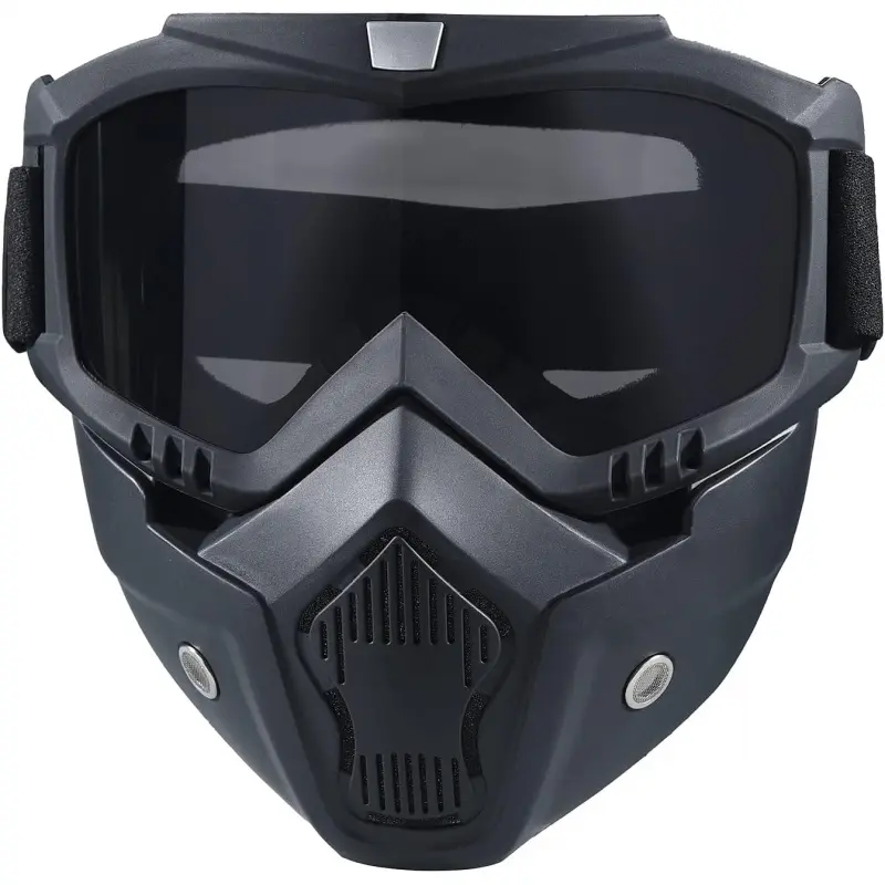 Motocross Outdoor Riding Goggles with Detachable Face Mask, Anti-Fog Windproof Eyewear for Motorcycle, Cycling & Paintball