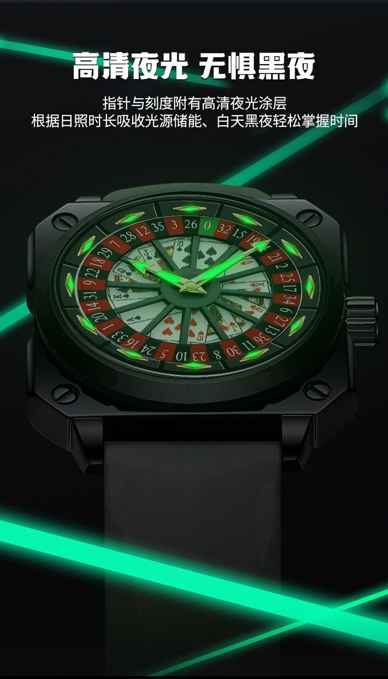 Swiss Brand New Rotating Fortune God Watch Fashion Men Wristwatch Creative Luminous Waterproof Automatic Quartz Watch