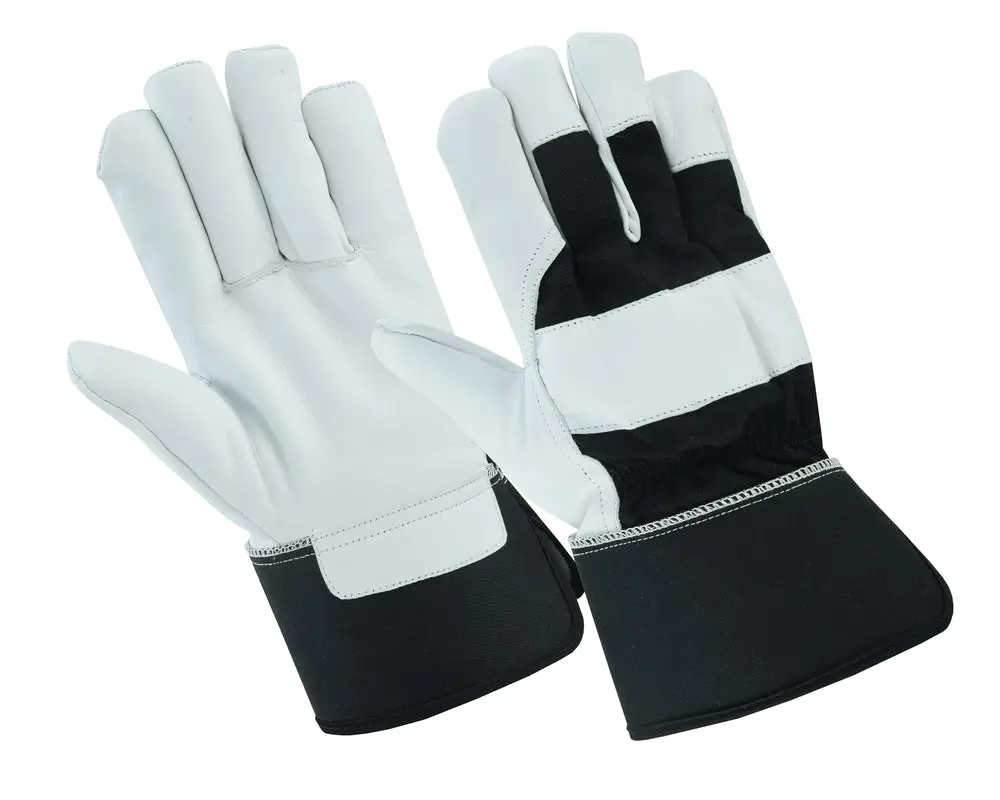 DANIEL SMART All-in-1 Work Gloves, Black-White, Durable Automotive & Motorcycle Protective Gear for Construction, Gardening, Lumber Tasks