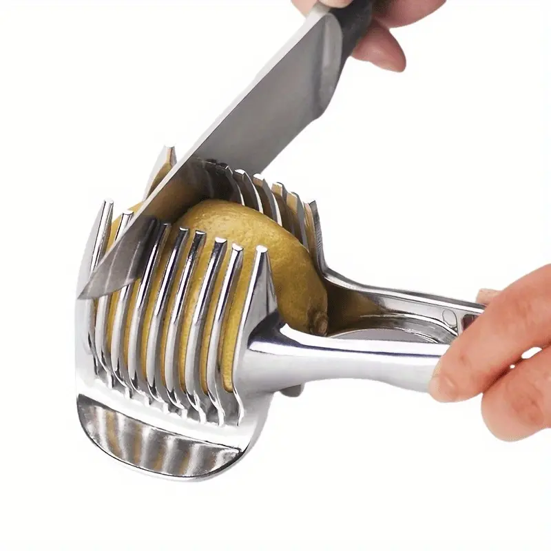 [Stainless Steel Tomato Slicer] Multi-Blade Stainless Steel Tomato & Lemon Slicer | Effortless Kitchen Tool for Easy Slicing of Tomatoes, Lemons, and Onions