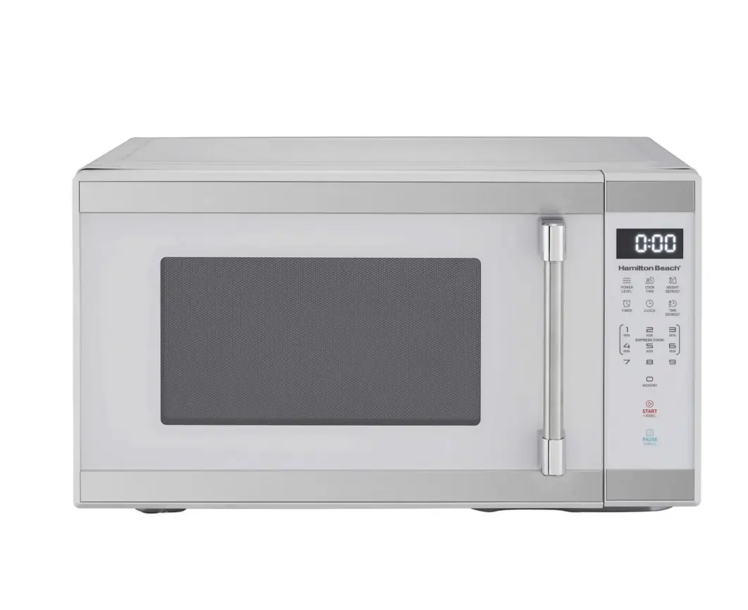 Countertop Microwave Oven, 1.1 Cu. Ft., 1000 Watts, White Stainless Steel