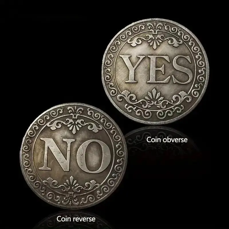 Yes No Decision Maker Lucky Coin, 1 Count Double-sided Commemorative Coin, Collectible Gift for Friends, Classmates, Family
