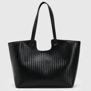 URBAN REVIVO 2026 New Women's Classic Woven Tote Shoulder Bag UAWB60095+