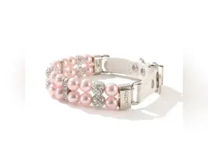 Pearl Pet Collar Artificial Pearls Rhinestone Dog Collar