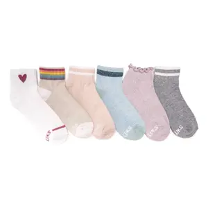 MUK LUKS Happy Feet Set of 6 Mini Crew Ankle Socks