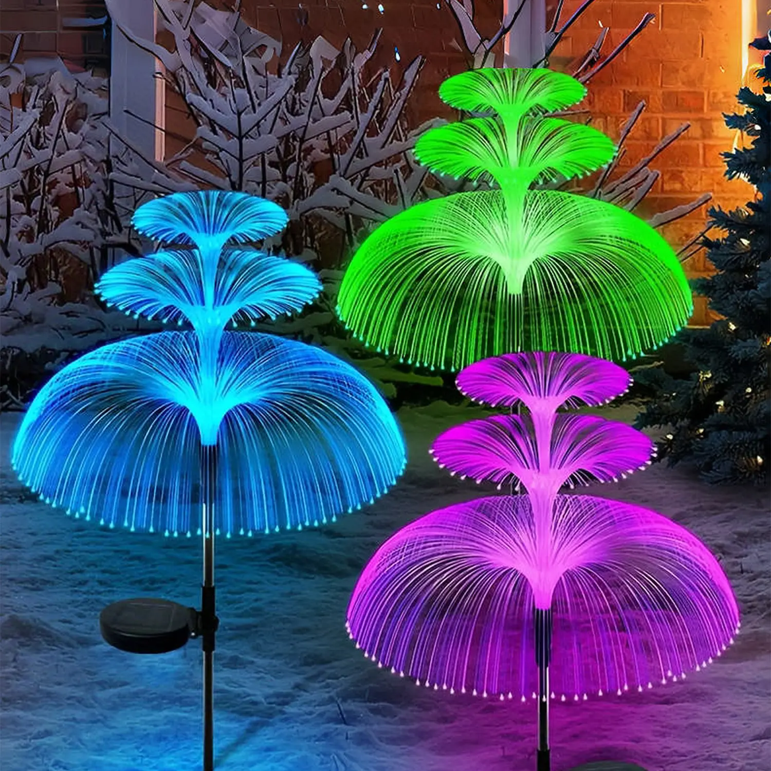 LumiParty Solar Jellyfish Garden Light - 1Pc Multi-Layer LED Waterproof Fixture, 7 Random Changing Modes, Built-In Battery, Sensor On/Off, for Patio Parties & Holiday Gifts (Solar Outdoor Lights), Garden Lighting, Lighted Decorative Lamps