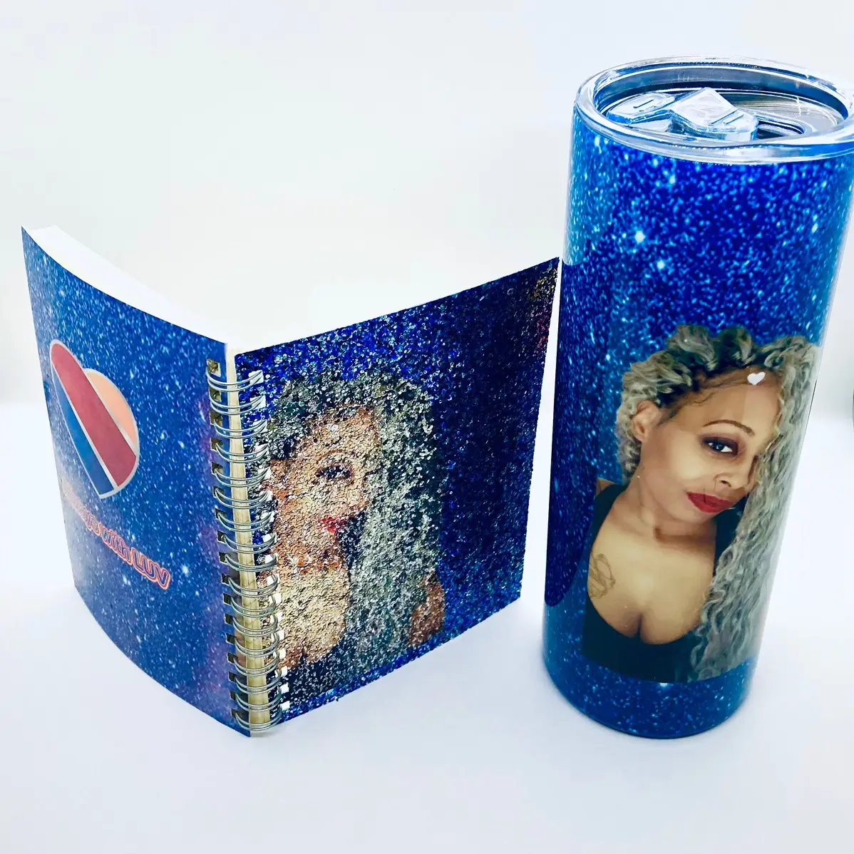 Personalized 20 oz Skinny Tumbler & A6 Notebook Set