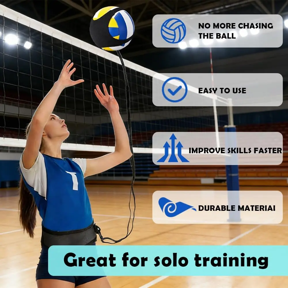 Volleyball Serve Trainer & Rebounder Training Kit – Adjustable Solo Volleyball Trainer for Volleyball Serving Practice and Volleyball Training Equipment for Beginners & Players Volleyball Serve Trainer & Rebounder Training Kit – Adjustable Solo Volleyball Trainer for Volleyball Serving Practice and Volleyball Training Equipment for Beginners & Players
