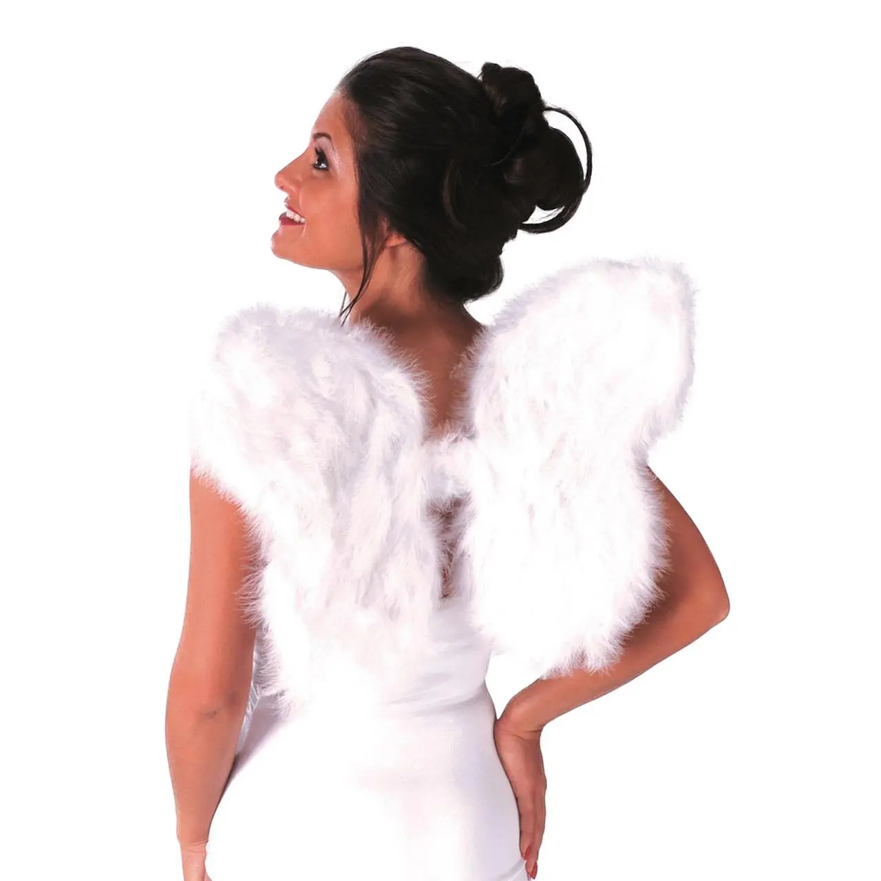 White Faux Feather Angel Wings