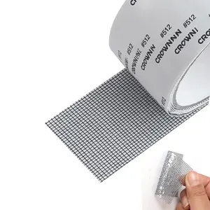 Window Screen Repair Tape 2" W×80" L Strong Adhesive Fiberglass Mesh Tape Repair Tears Holes for Windows Doors Pet Mesh Cage Black