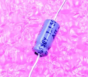 1uF 50V, Axial Electrolytic Capacitor, Polarized, 85C, Tolerance ±20%