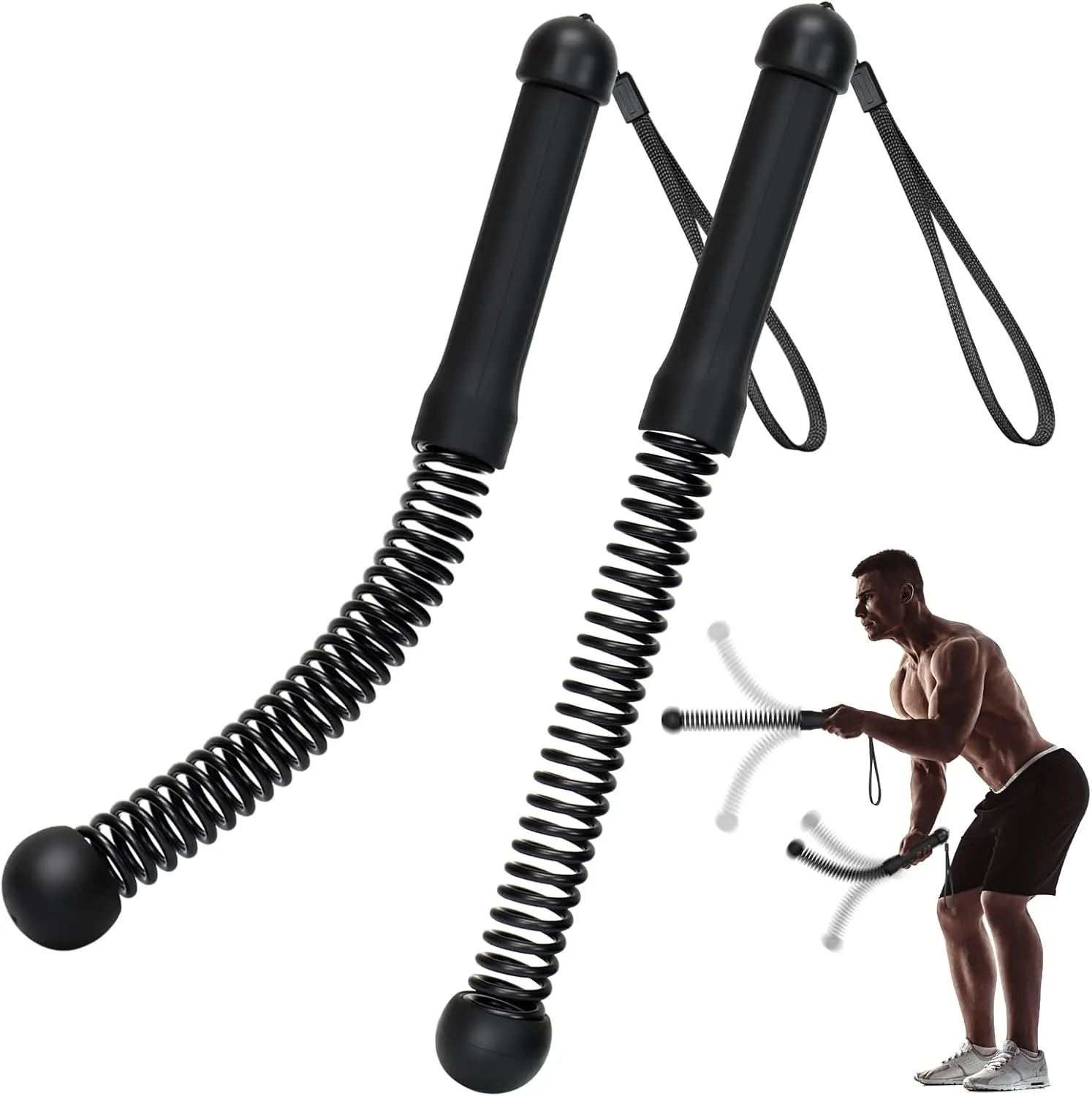 Weighted Ropeless Battle Rope Kit, Cordless Fitness Equipment for Quiet Home Gym Cardio & Arm Strength Training, Compact and Travel-Friendly