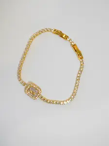 Emerald diamond tennis bracelet gold plated elegant link bracelet for women classic green stone jewelry for weddings parties anniversaries formal events stackable bracelet gift for her timeless minimalist wrist jewelry