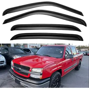 Window Visors Rain Guards for 2001-2007 Chevy Silverado GMC Sierra 2000-2006 Suburban Yukon XL 2002-2006 Avalanche Cadillac Escalade Crew Cab Premium Quality Anti-Shatter Material