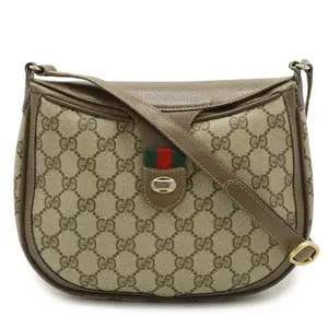 Pre-owned GUCCI Canvas Shoulder Bags GG Plus PVC Shoulder Bag