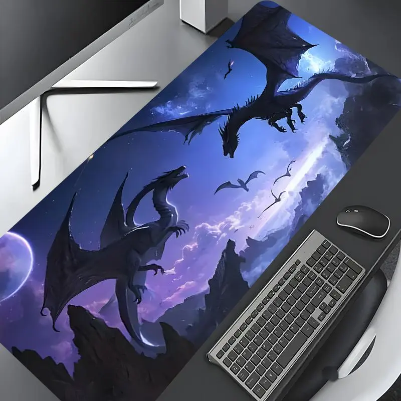 Dragon Pattern Mouse Pad, Large Gaming Mouse Pad, Aesthetic Desktop Decoration Protective Pad, Non-slip Rubber Pad, Multi-size Mousepad for Laptop, Desktop Computer Games, Gaming Desk Accessory, Desk Accessories Decor