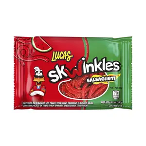 Lucas Candy Strips, Watermelon Flavor - 1 pack, 0.85 oz package Snack Bonbon Sweet spicy chamoy Gummies