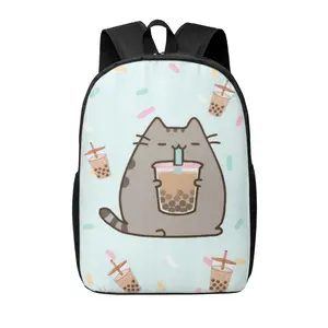 Pusheen Travel Hiking Lightweight Anime Rucksack All Over Print Casual Backpack Laptop Backpack Computer Backpack Daily Essentials Camping Daypack The Cat gifts for Cat Ladies