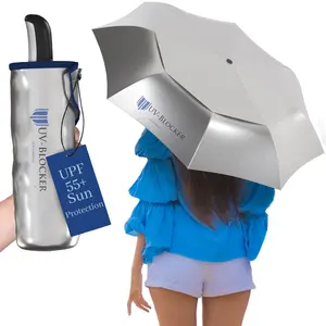Compact Umbrella with UV Protection and Reflective Design - Light