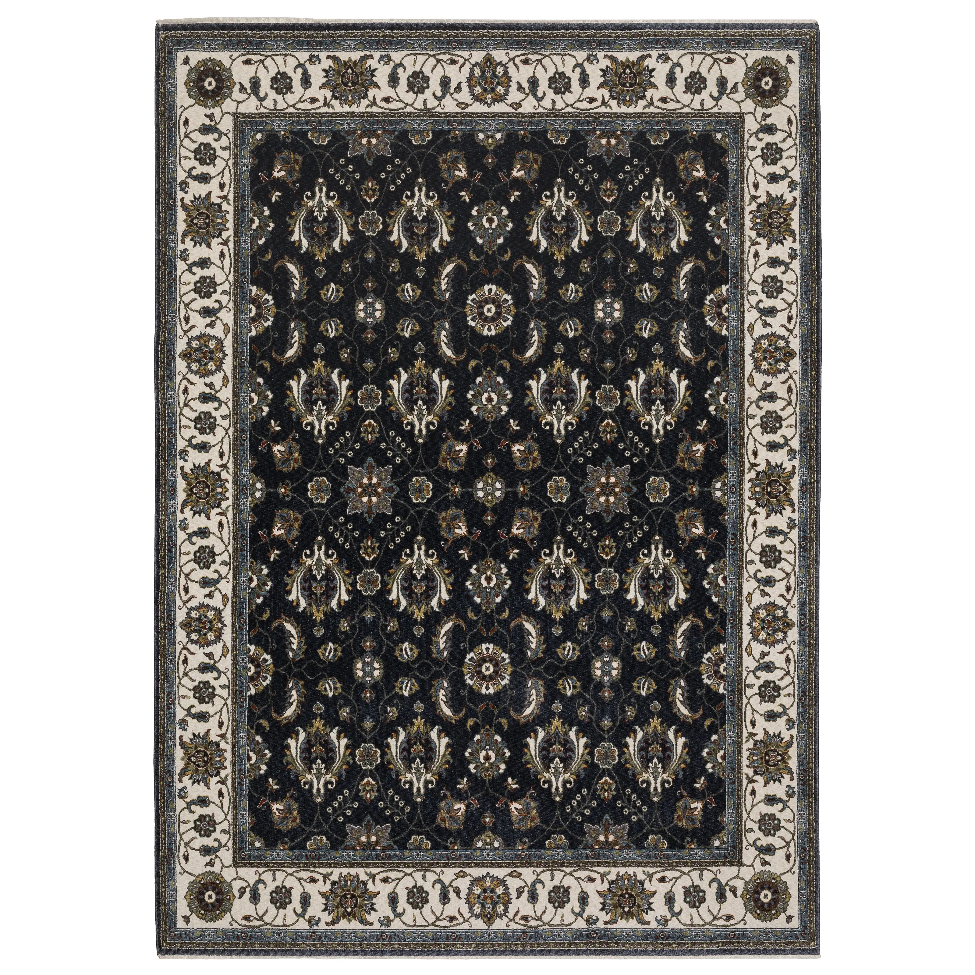 Oriental Weavers Vivian VI03A Blue Ivory Traditional Machine Woven Rug