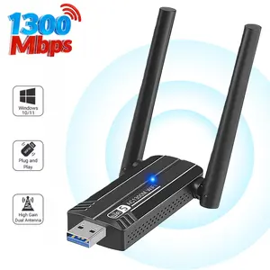 1300Mbps Extreme Speed, Dual-Band 2.4G & 5G, Plug & Play Small Size ， Lag-Free for  PC ， Long Range WiFi Extender for pc,Connect your computer to Wi-Fi