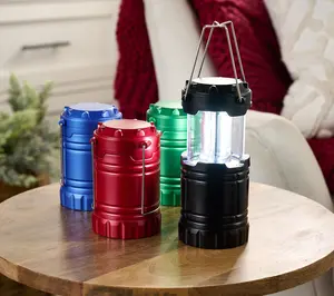 SecureBrite Set of 4 Large COB Lanterns w/ Hook & Handle Camping Lamp Camping Light