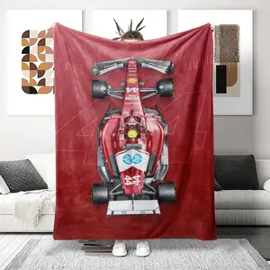 Ultra-Soft Flannel Woolen Blanket with Formula 1 Lewis Hamilton Car Print, Perfect Gift for All Occasions, Cozy & Skin-Friendly