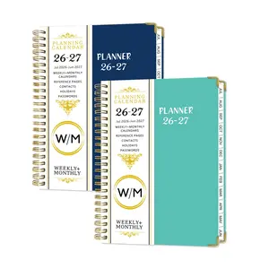 A5 Coil Planner Notebook with Strap Calendar, Monthly Weekly Plan & Work Log, Efficient Time Management, Essential for Business/students