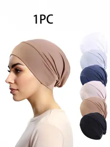 Elastic Ethnic Style Head Wrap, Solid Color Chemotherapy Cap, Hair Protection Turban for Women, Comfortable Stretchy Turban Hijab