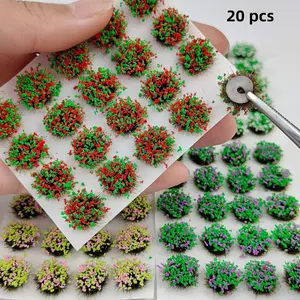 20 Mini Flower Clusters Model, DIY Simulation Landscape Material, Static Floral Decorations, Artificial Flowers, Architectural Scale Models, H-0520 Series