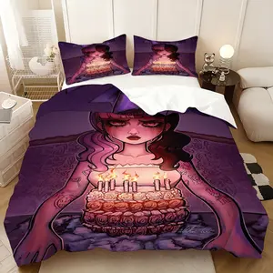 3Pc,Melanie Martinez theme Bedding three-piece set, quilt cover and pillowcase, suitable for all seasons, ideal for homes and rooms, the best gift for parties, 1 quilt cover + 2 pillowcases (excluding core)