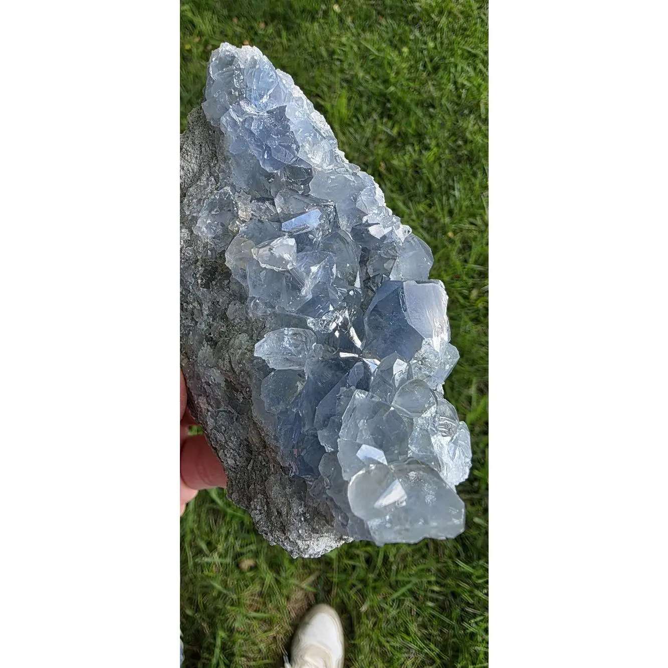 CHUNKY BLUE MADAGASCAR CELESTITE - 905g Large Blue Celestine with Impressive Thick Crystals and Icy Steel-Blue Coloration