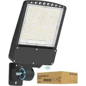 LED Parking Lot Lights Outdoor - 200W 30000lm UL Listed - 5000K Adjustable Wall Mount Parking Lot Light Pole Dusk to Dawn - 0-10V Dim Security Lights for Yard Street Court Driveways Roadways Stadium