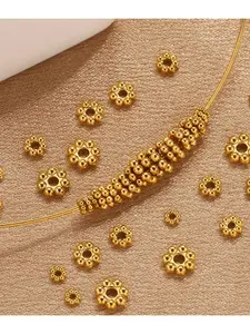 50pcs Stainless Steel Daisy Snowflake Flower Spacer Beads, DIY Jewelry Making Supplies for Bracelets and Necklaces, DIY Beading Accessories