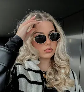 Premium Stainless Steel Oval Glasses Set in Exquisite Individual Presentation Box | Women's Classic Retro Eyewear Collection for Daily Fashion Styling and Personal Expression