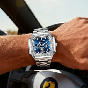 HANBORO Square-shaped watch, mechanical watch, fashionable accessory, multi-energy mechanical watch, water-resistant
