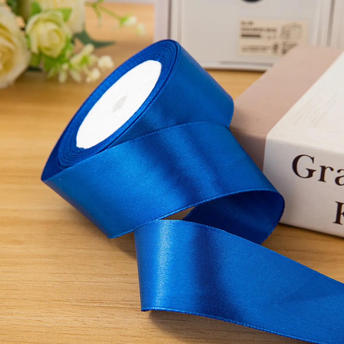 4 Inch Colorful Rose Ribbon Set, Multicolor Satin Ribbons for Wedding Packaging Gift Box Decoration, DIY Handmade Silk Ribbons