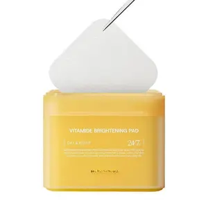 Mediheal Vitamide Brightening Toner Pad - Vegan Radiance Pads with Niacinamide & Sea Buckthorn for Dull Skin - 100 Pads per Jar - K-Beauty Glow Routine