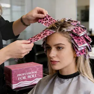 Leopard Print Pop-Up Hair Highlight Foil Sheets, Professional Aluminum Hair Coloring Foil for Highlighting, Balayage and Ombre Techniques, Pre-Cut Salon Foil for Hair Stylists, Lightweight and Durable Hair Foil for Salon and Home Use, Salon Essential