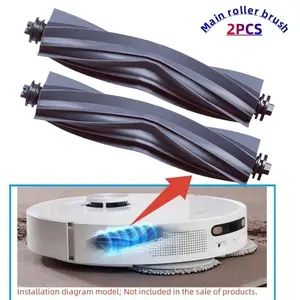 2pcs Main Roller Brush Accessories for Dreame & Xiaomi Robot Vacuums - Compatible with L30s Ultra, X30 Pro, x40 Pro L10s X10+, W10S C102CN, L20 D10S Plus, S10+, B108CN, B101CN Durable Pl