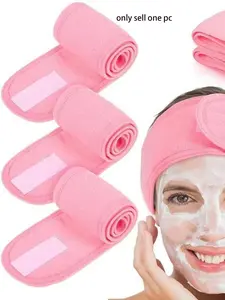 Spa Facial Headband for Makeup, Soft Knit Fabric Adjustable Fit Face Towel, Perfect for Shower and Beauty Routine Use