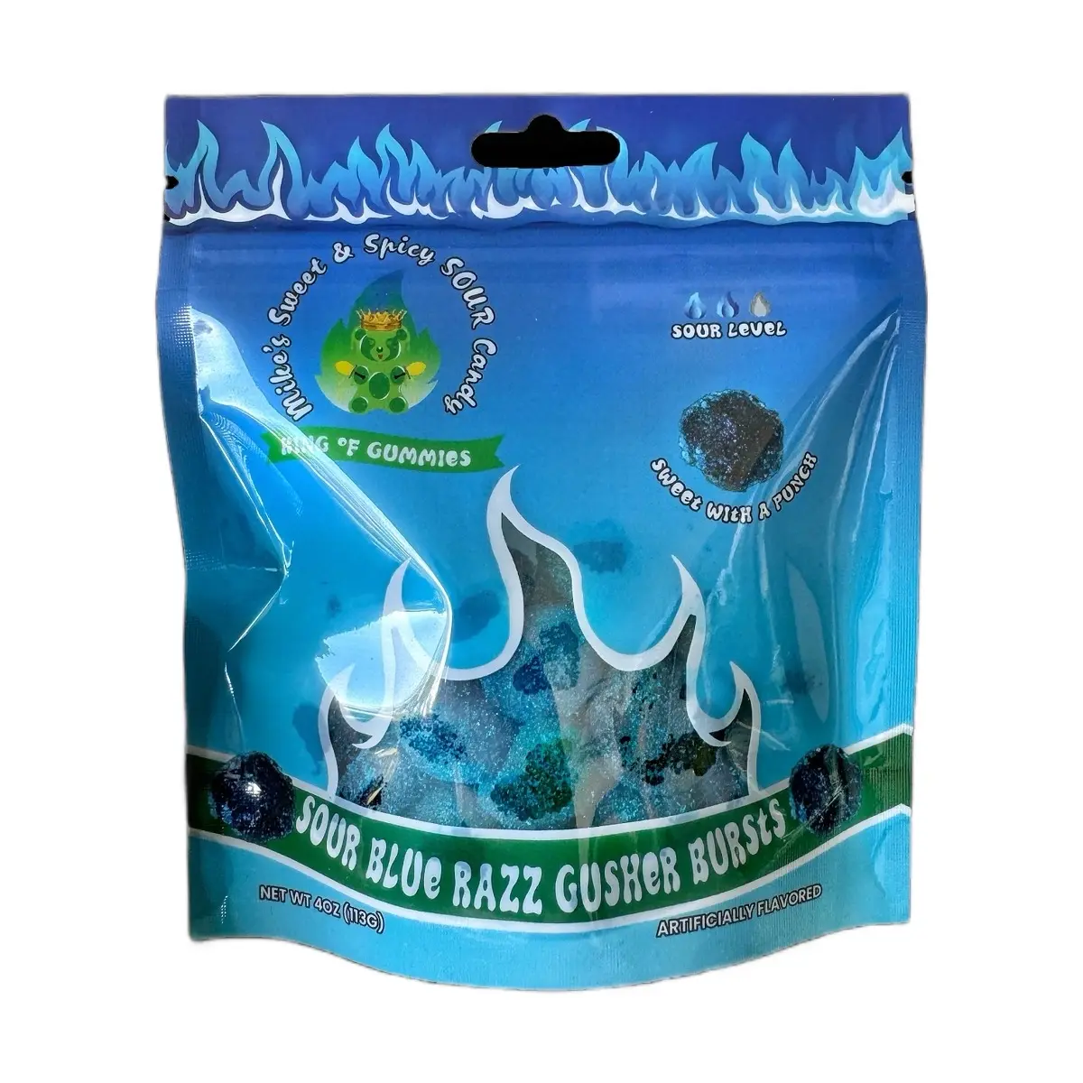 SOUR BLUE RAZZ GUSHER BURSTS GUMMY SOUR CANDY SNACK BONBON