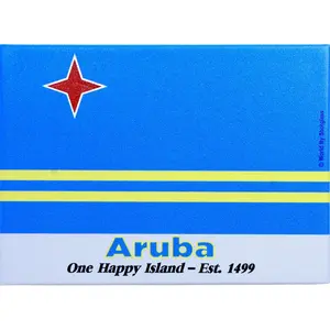 Aruba Flag Caribbean Fridge Collector's Souvenir Magnet 2.5 inches X 3.5 inches