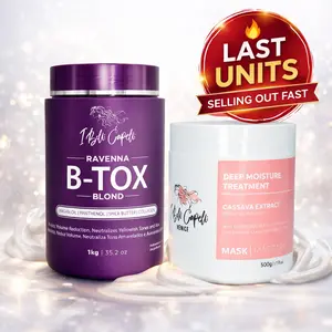 Kit I Belli Capelli Ravenna B-tox Blond 1kg/35.02 oz and Venice Mask Cassava Moisturizing 500g/17.6 oz Hair Care Argan Hydrating Hydrate Moisture